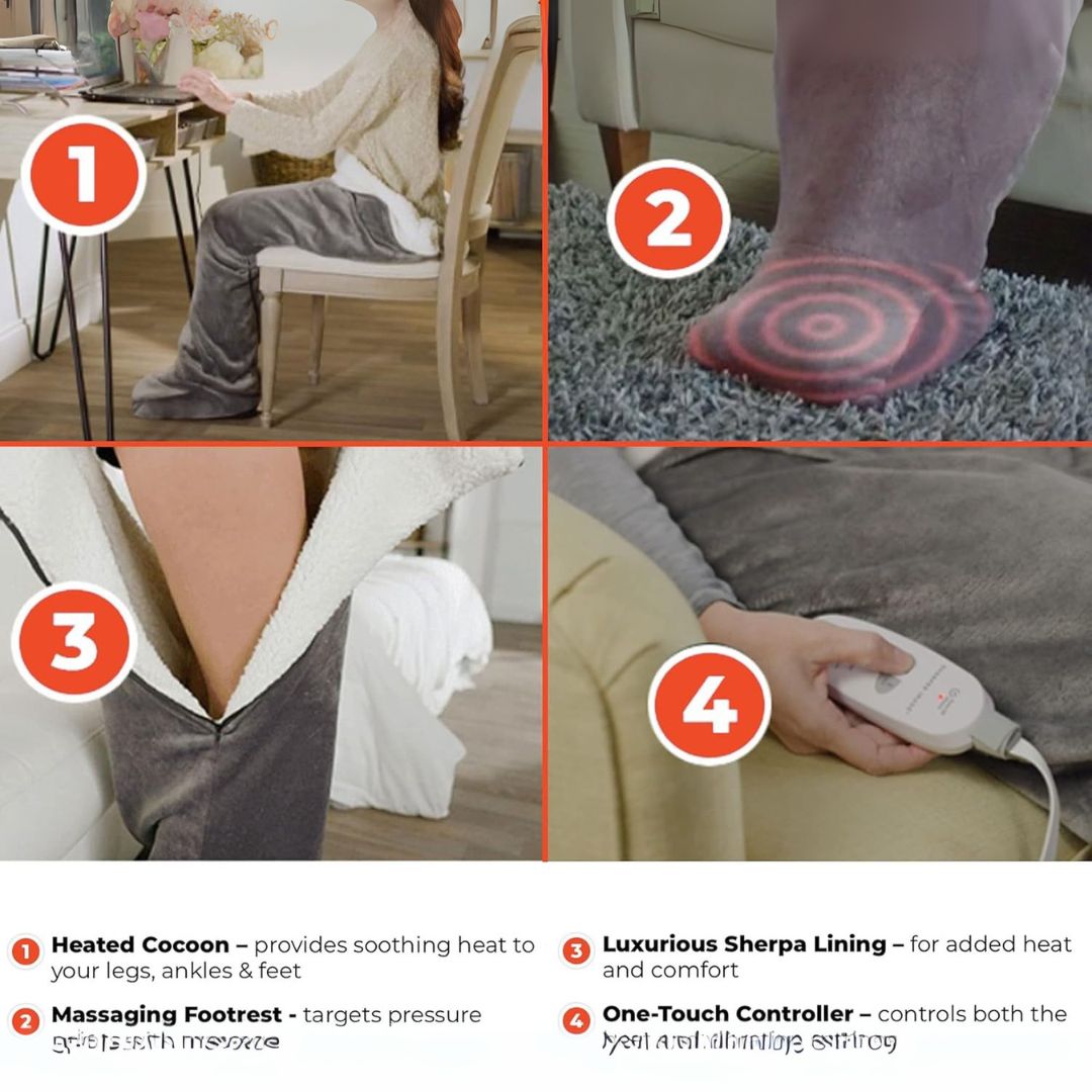CozyVibe™ – Heated Wrap & Foot Massager in One